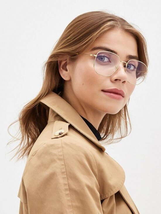 Gucci GG0396S 001 Square Sunglasses - Gold / Transparent main image 8